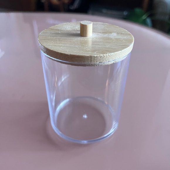 Other - ✨ Clear Plastic Storage Jar with Bamboo Lid ✨
